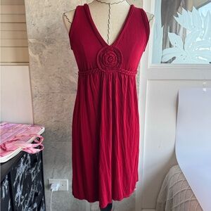 Studio M Red Sleeveless V-Neck Sundress